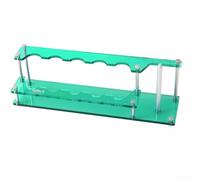 AugustknowU Sistema de estante acrílico para equipo de pesca con dos niveles, 5 ranuras para caña, 10 ranuras flotantes y compatibilidad de montaje estándar de 1/4 pulgadas (verde)