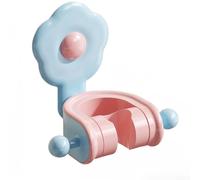 AugustknowU Soporte de brazo de ducha, con ajuste multidireccional, para un posicionamiento preciso de pulverización, ganchos de accesorios integrados (azul + rosa)
