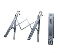 AugustknowU Soporte para portátil montado en el volante del coche con diseño de aluminio plegable, cinco ajustes de altura y sistema de bloqueo robusto para estabilidad (gris)