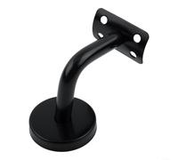 AugustknowU - Soportes para pasamanos de escalera, 201 soportes de pared de pintura negra contra la escalera de pared, soporte sólido de acero inoxidable, soporte de pared curvado de siete caracteres