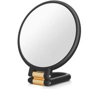 AUHLYZR Espejo de aumento 40x con asa, doble cara de aumento 40X/1x, fácil de transportar, plegable para maquillaje, belleza de precisión (negro)