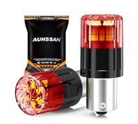 AUHSSAN BAU15S PY21W Bombilla LED, 500% Super Brillante Rojo 2835 18SMD para la Bombillas de Señal de Giro, Luces de Aparcamiento, Luz de Cola/Freno (2Piezas)