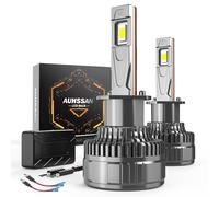 AUHSSAN Bombilla H1 LED 200W 40000LM 6500K Blanco, 700% Súper Brillante Lámparas H1 LED Canbus Coche Kits de Bombilla para Faro Delantero, Plug and Play, Reemplazo Halógeno (2 piezas)