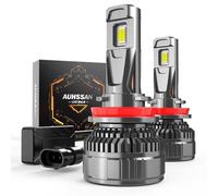 AUHSSAN Bombilla H11 LED 200W 40000LM 6500K Blanco, 700% Súper Brillante Lámparas H8 H9 LED Canbus Coche Kits de Bombilla para Faro Delantero, Plug and Play, Reemplazo Halógeno (2 piezas)