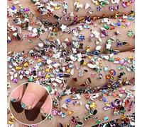 Auiremrti 3D Aleación Colorida Encantos de Uñas, 1500pcs Multi Formas Strasssteine Para Uñas, Piedras Brillantes Para Manualidades Y Decoración De Uñas, Aplicación Sencilla