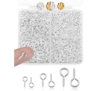 Auiremrti Ganchos Pequeños, Juego De Anillos De Tornillo En Oro Y Plata, 600 Piezas En Tres Tamaños, Tornillos De Anilla Para Joyería DIY Y Proyectos Artesanales