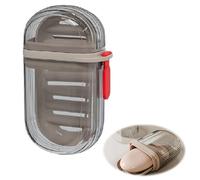 Auiremrti Jabonera portátil de viaje de doble capa, bandeja de jabón de plástico, sellado y a prueba de fugas para viajes de baño