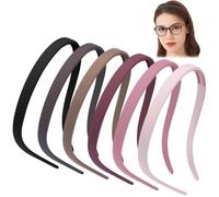 Auiremrti Juego de 6 diademas para usuarios de gafas, sin presión, sin dolores de cabeza, diadema cuadrada, diadema para gafas de sol para mujeres, diademas para damas, antideslizante, con dientes