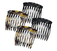 Auiremrti Peine de Pelo para Insertar, Set de 4 Mini Horquillas, Peines Laterales Franceses de Acetato de Celulosa, Diseño Vintage, Ideal para Todo Tipo de Cabello