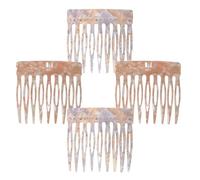 Auiremrti Peine para el Cabello para Colocar, Set de 4 Mini Horquillas, Combinación de Colores Viva, Peines Laterales Franceses de Acetato de Celulosa, Diseño Vintage, Ideal para Todo Tipo de
