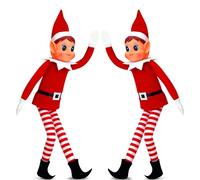 Auirshiky Elfo de Navidad, Elfos Traviesos, Elves Behaving Badly, Duendes Navideños Elfo Muñeco con Cara de Vinilo, 2 Piezas