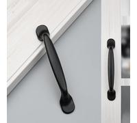 AUJLKJOUV 2 Piezas Tirador Puertas Armarios,Aleación de Aluminio Tiradores Cocina Negro de Arco Tirador Puerta Corredera con Tornillos para Mesa Comedor Armarios,Cajones