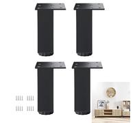 AUJLKJOUV 4 Piezas Modernas Patas Cortas DIY para Armario,Cuadrada Pies de Soporte de Metal,para Muebles Negras,Bricolaje Patas para Mesa Comedor Aparadores Armarios (5cm)
