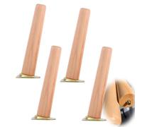 AUJLKJOUV 4 Piezas Patas para Muebles Inclinadas Patas de Madera de Haya, Alta Carga, estables y Resistentes a la presión para Sillón, Armario, cómoda y sofá