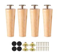 AUJLKJOUV Juego de 4 Patas de Madera Conicas para Muebles de Sofá M8,Patas de Repuesto para Mesa,Gabinete, Mesa de Té con Pernos M8 y Tuercas en T (6cm(2.36in))