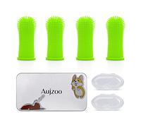 Aujzoo Juego de cepillos de dientes para perros (4 paquetes), cepillo de dientes para limpieza de dientes de mascotas de 360º para perros, gatos, cuidado dental, cepillo de dientes de silicona