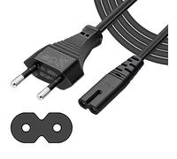 AUKEH Cable de alimentación de 3 m, Color Negro de la UE, Cable de alimentación c7 de 2 Pines, Figura 8 Conectores Bipolar para PC Monitor, DVD, Impresora, Samsung Philips LG Sony TV, PS5, PS4, PS3,