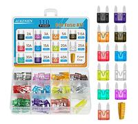 AUKENIEN 110 Piezas Fusibles Coche Mini 2A 3A 5A 7.5A 10A 15A 20A 25A 30A 35A 40A ar Fuses Fusible para Autocaravana Moto Automóvil Camion Barco Tractor y 1 Pieza Extractor de Fusibles