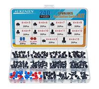 AUKENIEN 12 Valores Interruptor de Boton Momentaneo Tactil 240 piezas Pulsadores Electronica 6MM x 6MM 4 pins Micro Pulsador Táctil Momentáneo Botones Surtido Kit con tapa de Botón