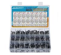 AUKENIEN 24 valor 670 piezas Condensador Electrolíticos Kit Condensadores Electrolitico de Aluminio de 0.1uF a 1000uF 10V 16V 25V 50V Electronica Capacitor