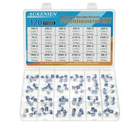 AUKENIEN 24 Valores 120 Piezas Potenciometro 100 Ohm a 2M Ohm Potenciometros Horizontal Kit de Resistencias Variables Azul y Blanco Resistencia Regulables