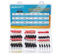 AUKENIEN 6 Valores 60pcs Diodos Schottky Rectificadores Kit 10SQ045 10SQ050 15SQ045 10A10 SR5100 SR560 Diodo 5A 10A 15A 45V 50V 60V 100V 1000V Diodes Rectificador de Panel Solar Axial