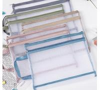 Auki - Lote de 5 bolsas de almacenamiento de juguete, bolsa con cremallera de doble capa, de plástico, multicolor para almacenamiento de Lego, Playmobil, Puzzle, suministros escolares y oficina