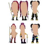 Auklet®K-P0p Cazadores de Demonios Figuras de Colección 6 Piezas - 7,9-10,4 cm PVC Anime Actionfiguras Rumi/Mira/Zoey, Merch Modelo para Decoración, Colección & Regalo para Fans Niños Adultos (A)