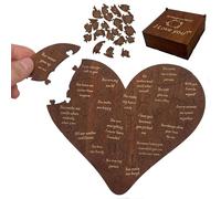 Aukojoy 20 Razones por las que te amo rompecabezas de corazón con caja de regalo - 20 razones rompecabezas de corazón para él y ella, San Valentín, aniversario, boda