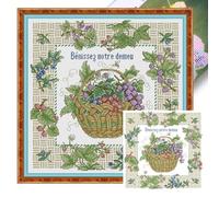 Aukojoy Bless My Family - Kit de punto de cruz de 14 quilates, 42 x 42 cm, para decoración del hogar