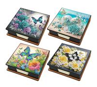 Aukojoy Caja de almacenamiento de papel para notas de poliuretano, 4 unidades, incluye 640 hojas de papel, para el hogar, la oficina y la escuela