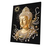 Aukojoy Juego de pintura de cuentas de cabeza de Buda para adultos, principiantes, decoración del hogar, 40 x 50 cm