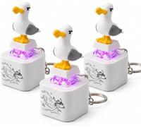 Aukojoy Llavero con botón de sonido de la mina de gaviota, recargable, con sonido real y luz LED, divertido juguete interactivo para aliviar el estrés, regalo para adultos, 3 unidades., 1