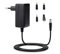 Aukru 12 V 2 A 24 W Adaptador de corriente Cargador de corriente con 4 conectores para ordenador portátil, impresora, digitalizador, router, fax, TFT, pantalla LCD, etc