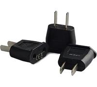 Aukru 3 x EU EU Europa ESPAÑA Adaptador de Viaje Plug to US America/US/China, Japón Canadá, México Adaptador (Negro)