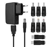 Aukru Cargador USB 2.0 y Adaptador Universal para CCTV con Conector de 8 Pines y Cable de Carga para Portátil, Teléfono Inteligente y Conmutador HDMI para Router, Negro.