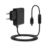 Aukru Micro USB 5 V 3000 mA con Interruptor de alimentación para Raspberry Pi 2/3 Model B, B+(Plus), Banana pi - Negro