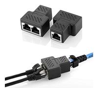 Aukson H07 RJ45 Adaptador Divisor Distribuidor 8P8C Ethernet LAN Cable de red Cable CAT5 6 LAN Ethernet Conector rj45 hembra doble