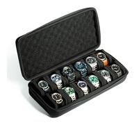 AUKURA 12 slots Watch Case, hard watch travel case, storage box, padded case for watch display and organization