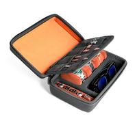 AUKURA Estuche de reloj para viajes y almacenamiento (3 ranuras acolchadas con compartimento para gafas y accesorios), sostiene gafas, anillos, gemelos y correa de reloj