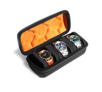 AUKURA Estuche de viaje con 3 rollos de reloj SLOTHard con cremallera y organizador para hombres y mujeres, con almohada antimovimiento para reloj (3 ranuras)