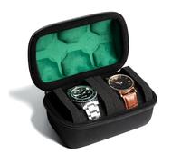 AUKURA Estuche de viaje para reloj de 2 ranuras, caja organizadora de viaje para hombre