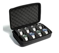 Aukura - Estuche organizador de relojes de 8 ranuras, funda rígida de aluminio, funda de viaje acolchada para exposición y organización de relojes