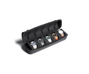 AUKURA Estuche rígido de viaje para reloj, 5 ranuras, estuche de almacenamiento y organizador para hombres y mujeres, con almohada antimovimiento