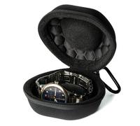 Aukura - Funda individual de viaje para reloj, estuche acolchado para relojes de pulsera y relojes inteligentes de hasta 54 mm, color negro