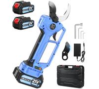 AUKUZI Tijeras Eléctricas Profesionales De 60 MM Cuentan Con Una Apertura De Hoja Ajustable En Cuatro Niveles, Motor sin escobillas de 1500W, Baterías 4.0 Ah x 2, Para Diversos Escenarios De Poda