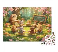 Aula de Animales del Bosque Puzzle de 1000 Piezas Papel para Adultos Escena Educativa Puzzle para Toda la Familia Relajación Atención Decoración Regalo Nan