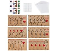 Aula Día de San Valentín - Juego de tarjetas de intercambio para niños, Cristales de corazón Rellenos de bolsas de regalo | Obsequios de escolar para maestros, Celebración de la amistad de