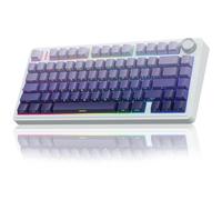 AULA F75 Pro Teclado mecánico inalámbrico, 75% teclado personalizado intercambiable en caliente, retroiluminación RGB, interruptores lineales prelubricados, teclas PBT impresas laterales, teclados