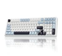 AULA F99 Teclado mecánico inalámbrico, teclado personalizable intercambiable en caliente, interruptores lineales pre-lubricados, estructura con junta, teclado para juegos retroiluminado RGB (azul y